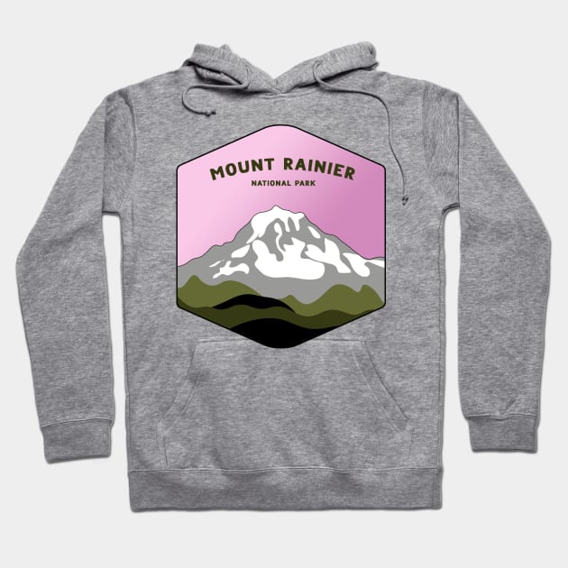 Mt rainier national park badge Hoodie by Pico Originals